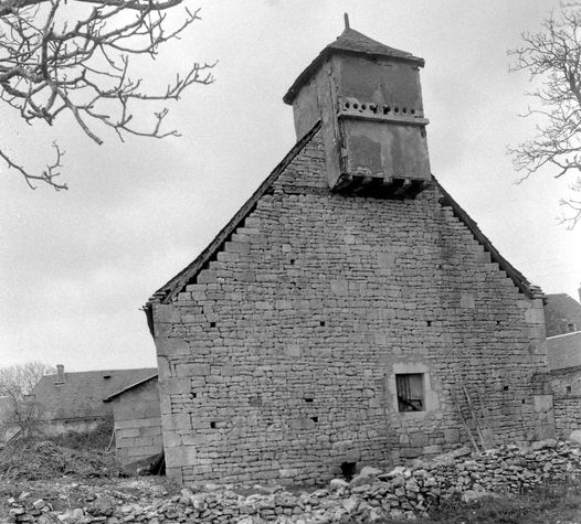 Pigeonnier en encorbellement sur faitage de grange 1973.jpg